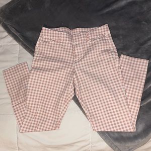 Old Navy Pink Plaid Work Pants